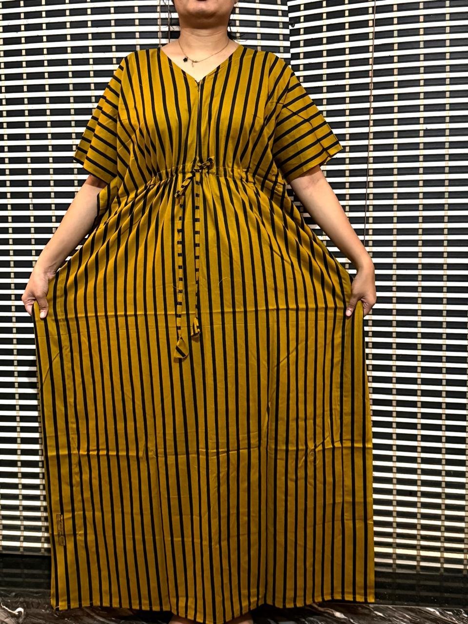 2026/08/93540-2.jpg Mustard yellow Kaftan - Image 1