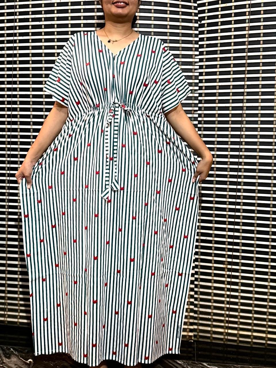 2026/08/94639-2.jpg Dark green lines Kaftan - Image 1