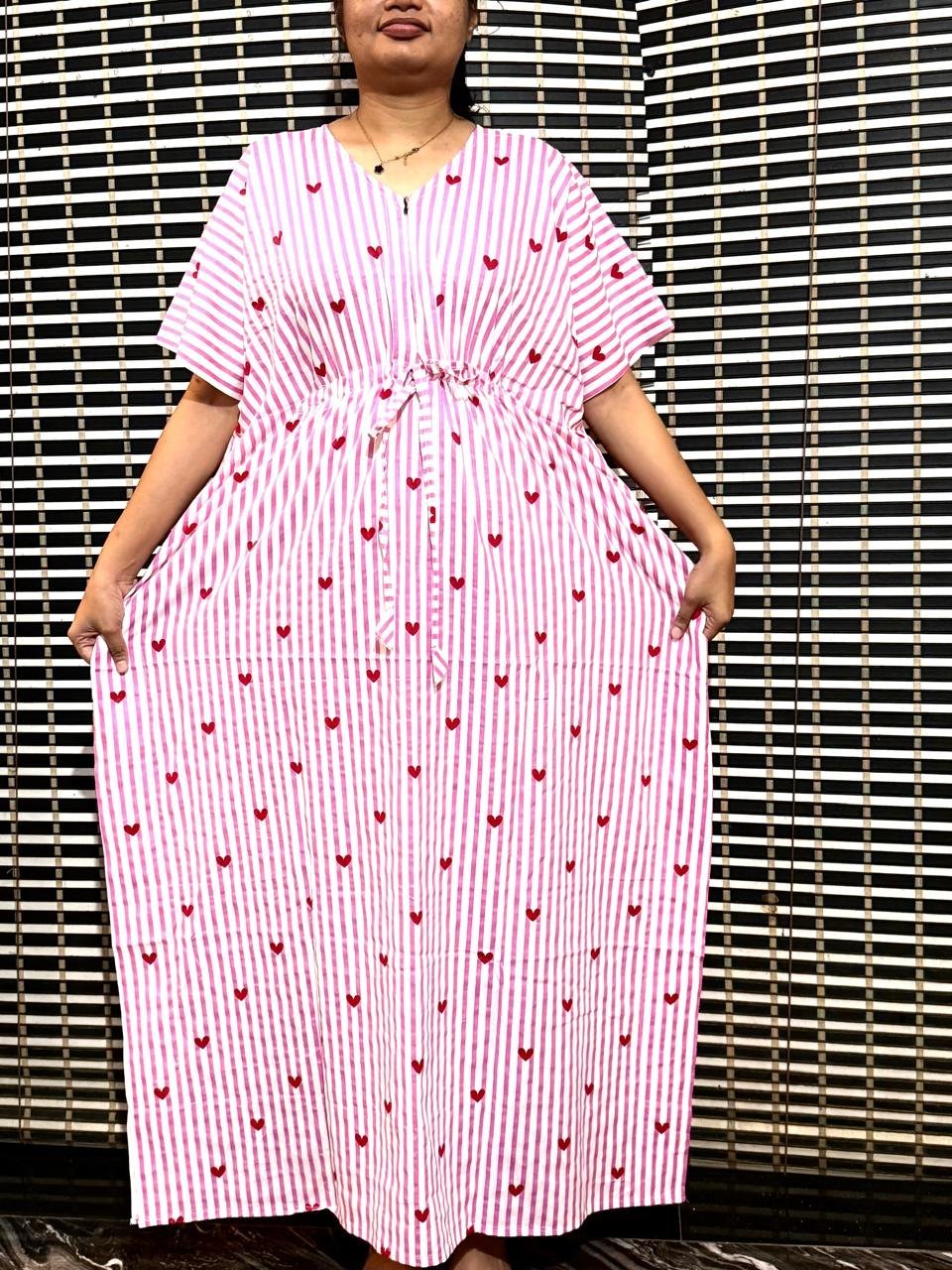2026/08/94645-2.jpg Pink stripes Kaftan - Image 1
