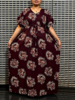 Floral Kaftan meroon