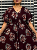 Floral Kaftan meroon - Image 2