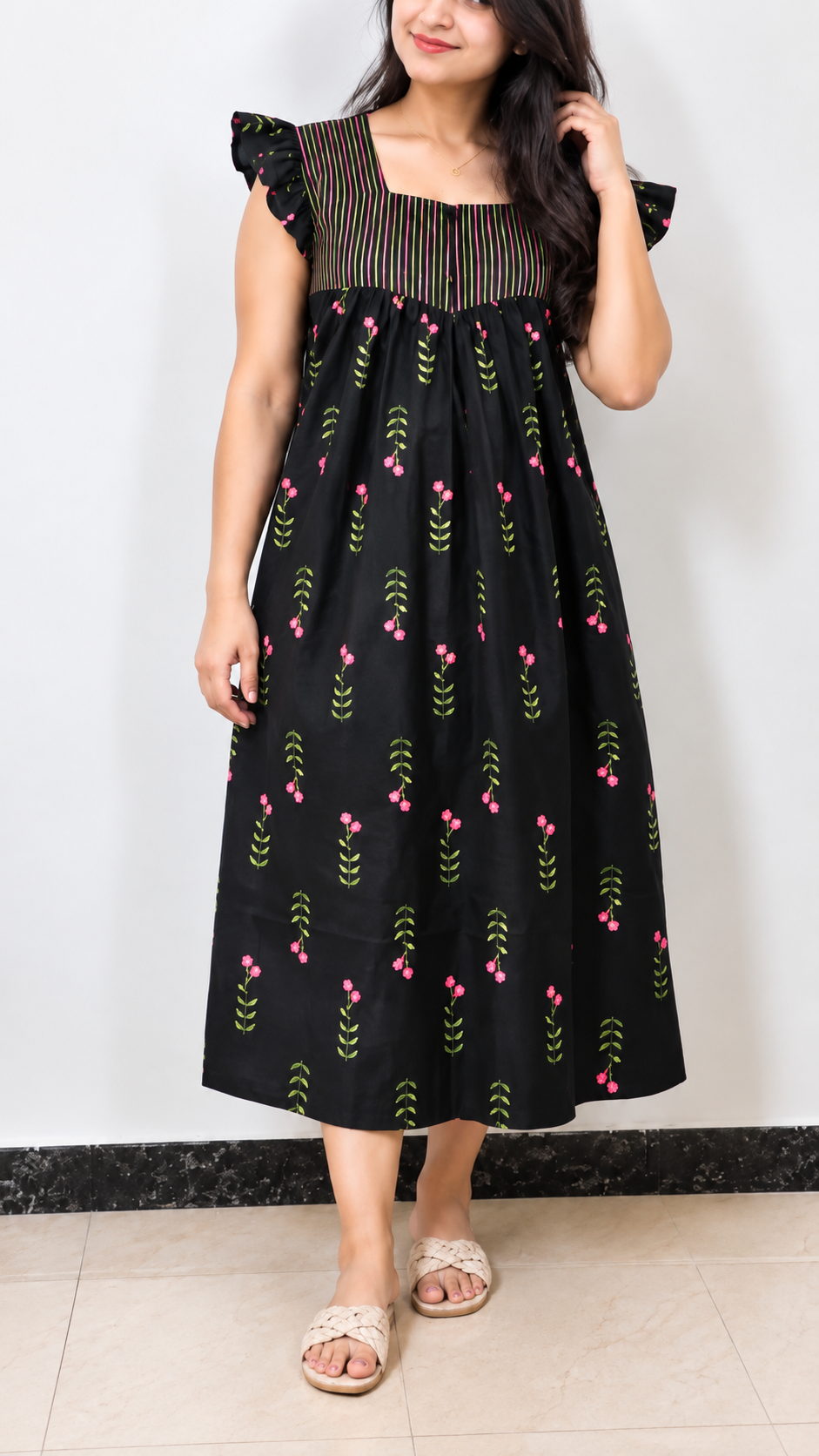2026/09/112991.png Black blossom frock - Image 1